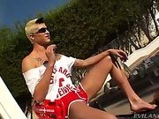 Amazing shemale pool party goes wild with awesome sex