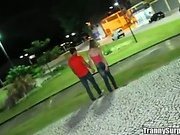 Brazilian shemale whore gets her ass hard drilled