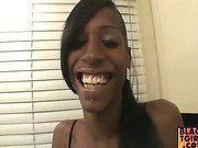 Petite black tranny is hung like an African horse