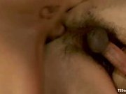 Beautiful busty shemale puts her cock deep in his ass