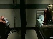 Black shemale bones a white boy at the clinic