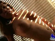 Voluptuous tranny jerks off in her dark bedroom