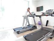 Tranny with tattooed tits before shooting