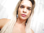 Check Out Mel Teixeira Jacking Off Her Huge Dick