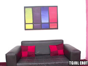 Hot tranny Abba with big tits gets nailed in a few sex poses