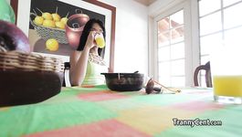 Latina tranny posing before shoting porn