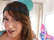 Beautiful shemale Aspen Brooks analyzed by black cock