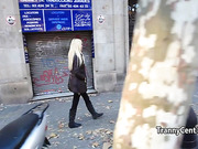 Tranny sucking balls and cock