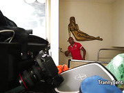 Guy fuck tgirl ass behind the scene