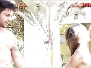 Latina tranny fills his hungry ass with her big hard shecock