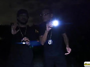 Beautiful busty tgirl Jenna double fucked