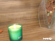 Beautiful TS blondie gets her ass cum filled