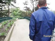 Monster cock in sexy shemale ass