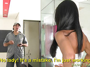 Latina tranny Juuh Osmark rides the workman