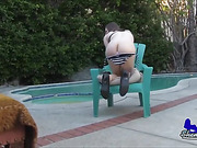 Stefani Special fingers her gapping ass outdoors