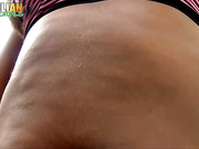 Busty Brazilian TS Yasmin Fonthys jacking her hard shecock