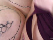 Tattooed guy gets doggystyled by gorgeous Aubrey Kate