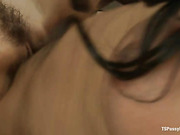 Jessica Fox shoves her thick cock deep into Juliette's pussy