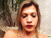 Perfect body Leticia Andrade shoves a butt plug into her juicy ass