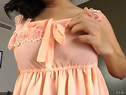 Cute ladyboy teenie shows her goodies