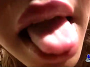 Busty blonde with curls shows off her locks and tits