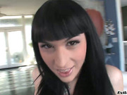 Shemale Bailey pulls on her white horse hung cock