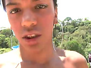 Ebony tranny Kamily jerks off and fingers