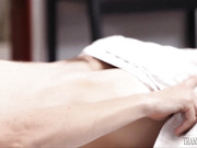 Ebony tgirl Natassia Dreams eagerly bangs white guy's ass