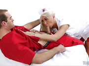 Blonde shemale nurse has her bimbo ass thoroughly fucked