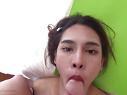 Cutest skinny ladyboy gets her little asshole destroyed