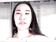 Asian Ladyboy Bee shoots her load