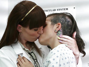 Hot shemale doctor Natalie Mars fucks her patients wet pussy