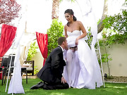 Tranny bride Chanel Santini cock sucked and fucked by husband