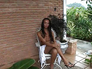 Bubble butt TS beauty Leona ass pounded outdoors