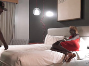 Glamorous ebony blonde Skinny But Plenty fucks rough