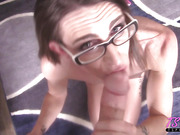 Skinny shemale gets fucked and receives a facial cumshot