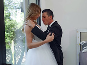 Shemale bride Casey Kisses gets her ass drilled and creampied