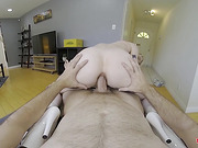 Blonde Lena Kelly takes a ride on his giant boner