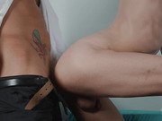 Skinny teen shemale Nikki Kittens lets her doctor drill her tight ass