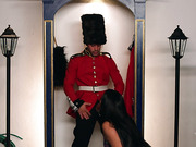 Bianka Nascimento cums as she rides the royal guard's big cock