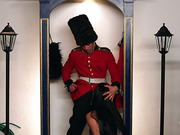 Bianka Nascimento cums as she rides the royal guard's big cock