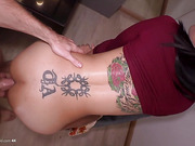 Ladyboy beauty gets her asspussy barebacked after rimjob