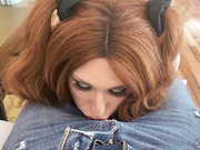 Busty Bailey Jay gives a handjob and receive a nice facial cumshot