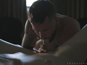 Petite blonde tgirl Ella Hollywood enjoys passionate anal fucking