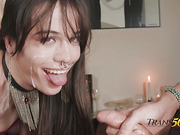 Horny tgirls in sexy lingeries in an unforgettable threesome