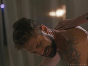 Blonde bombshell Aubrey Kate fucks horny stud