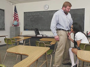 TS schoolgir gets her ass ferociously plowed in the classroom