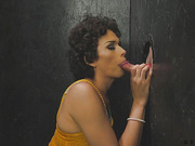 TS hottie Alisia Rae takes it deep at gloryhole