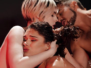 Ella Hollywood and Alisia Rae share one big hard dick