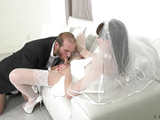 Trans bride Natalie Mars taking a serious anal pounding